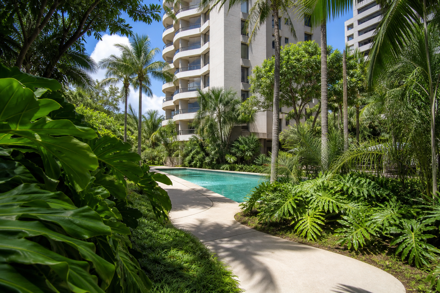 Garden and pool